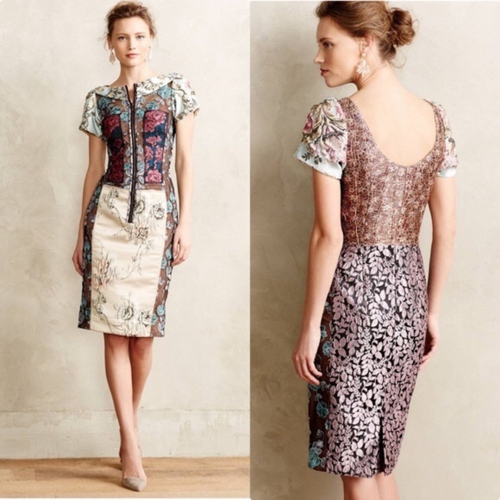 Byron Lars Pieced Brocade Dress SZ4